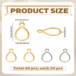 40 pendentif ouvert en acier inoxydable 304&nbsp;STAS-LP0004-40
