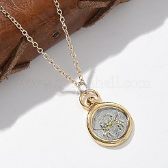 Collane con ciondolo tarocchi dodici costellazioni in ottone&nbsp;LS-NJEW-Q006-01F-G