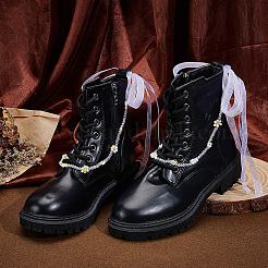 2 Stück Schneestiefel-Dekoration aus Kunststoffperlen&nbsp;FIND-GF0009-08A