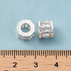Rack-Plattierung Messing Micro Pave Kubisch Zirkonia European Beads&nbsp;KK-F866-09S