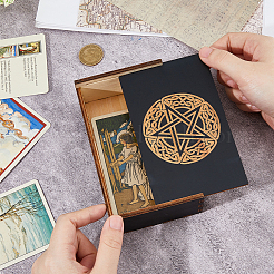 Tarot-Aufbewahrungsboxen aus Holz mit Mottengravur&nbsp;CON-WH0089-144A