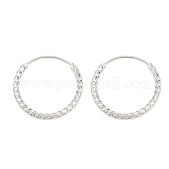 Aretes de aro texturizados de latón&nbsp;EJEW-F378-03C-S