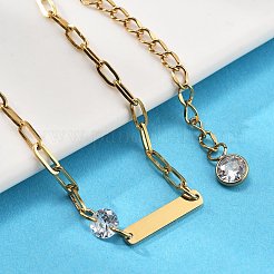 304 Edelstahl-Büroklammerkettenarmbänder&nbsp;BJEW-A035-04G-02