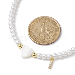 Collane con ciondolo con lettera in ottone di grado aaa con micro pavé di zirconi cubici&nbsp;NJEW-JN04771-09