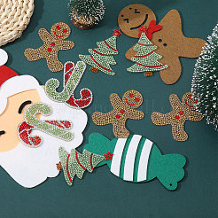 6 Stück 3 Stile Weihnachtsmotiv Harz Hotfix Strass&nbsp;PATC-CA0001-16
