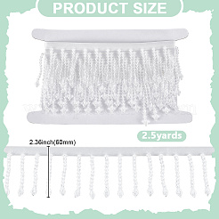 2.5 Yards Acrylperlen Fransen Quaste Spitzenbesatz Band&nbsp;OCOR-HY0002-36