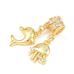 Pendentifs en laiton zircon cubique transparent&nbsp;KK-Z151-10G