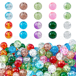 Perle di vetro crackle trasparente&nbsp;CCG-PH0003-12