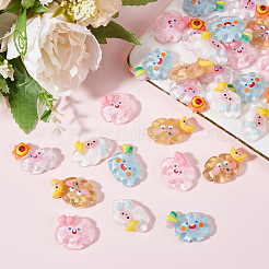 40 Stück 5 Farben durchscheinende Wolkenharz-Cabochons&nbsp;RESI-SC0006-01