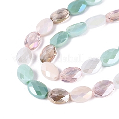 Stränge aus galvanisierter Jade-Imitation und undurchsichtigen sowie transparenten Glasperlen&nbsp;EGLA-Q135-8x11MM-01C