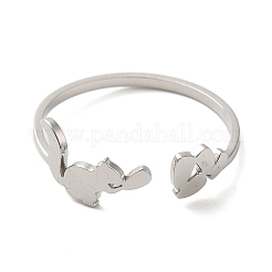 Anillos de puño abiertos de acero inoxidable 304 que no se deslustran&nbsp;LS-RJEW-K262-01C-P