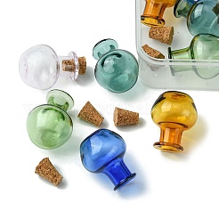 10 Stück 5 Farben runde Glaskorkenflaschen-Ornament&nbsp;GLAA-FS0001-73