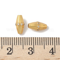 Matte goldfarbene 925 Sterlingsilber-Pavé-Perlen mit Zirkonia&nbsp;STER-R014-02G