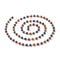 Chaîne de perles acryliques imitation oeil de tigre faite à la main&nbsp;AJEW-JB01106