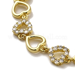 Bracelets à maillons en laiton micro pavé de zircone cubique transparent&nbsp;KK-R158-16A-G