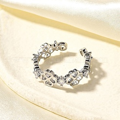 Bagues de manchette en laiton micro pavé de zircone cubique pour femmes&nbsp;RJEW-Q008-01P-02