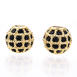 Cremagliera in ottone placcatura perline zirconi&nbsp;ZIRC-S001-6mm-B02