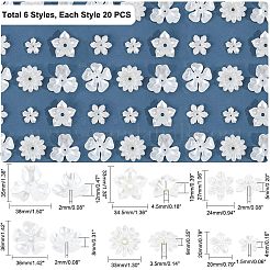120 pièce 6 capuchons de perles d'imitation en plastique ABS en forme de fleur&nbsp;OACR-NB0001-41