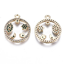 Colgante micropavé cubic zirconia de latón&nbsp;KK-S359-132C-RS