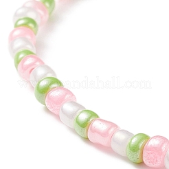 4 pièces 4 bracelets extensibles en perles de verre de couleur pour femmes&nbsp;BJEW-JB08657