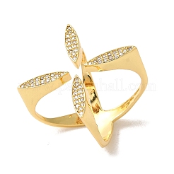 Anillos de latón micro pave circonio cúbico&nbsp;RJEW-R141-01G