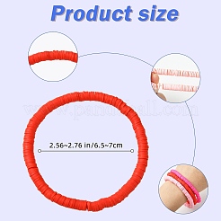 6 pièce de bracelets extensibles en argile polymère&nbsp;BJEW-SW00138