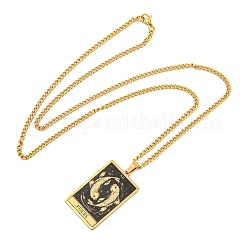 Collane con ciondolo tarocchi in acciaio inossidabile 304&nbsp;NJEW-A026-01G-12
