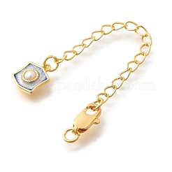 Emembouts de perles imitation abs en laiton avec chaîne&nbsp;KK-K398-10G