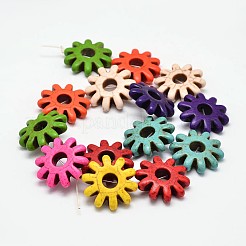 Blume synthetischen türkisfarbenen Perlen Stränge&nbsp;G-M150-33
