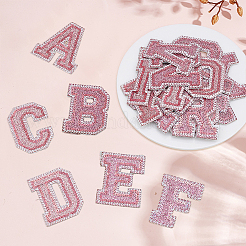 26 Stück Buchstaben a~z Glitzerpulver mit Pailletten zum Aufnähen auf Stoffflicken&nbsp;PATC-MA0001-54A