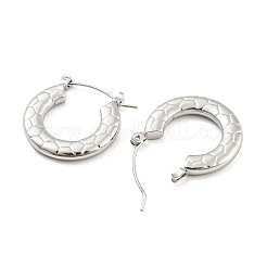 Pendientes de aro de acero inoxidable 304 con textura antideslustre para mujer&nbsp;LS-EJEW-C067-05P