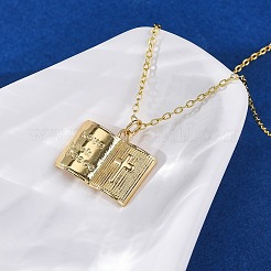 Colliers avec pendentif en forme de croix biblique en laiton pour femmes et hommes&nbsp;LS-NJEW-S438-03G
