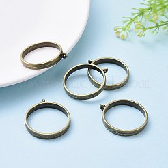 Legierung offene zurück Lünette Anhänger&nbsp;PALLOY-YW0001-09AB
