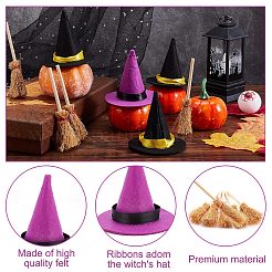 12 Stück Hexenhüte aus Polyester in 2 Farben&nbsp;AJEW-CP0005-50