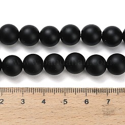 Natürliche schwarze Onyxperlenstränge (gefärbt und erhitzt).&nbsp;G-Z024-01B-10mm