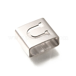 Charms scorrevoli quadrati in acciaio inossidabile 304 stile lettera&nbsp;STAS-L132-09U