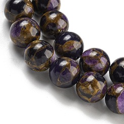 Fili di perline in pietra sintetica oro&nbsp;G-P549-A01-02E