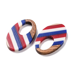 Pendentifs en résine rayée opaque et bois de noyer du jour de l'indépendance&nbsp;RESI-U010-02M