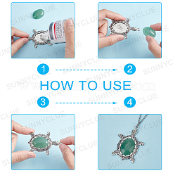 DIY-Sets zur Herstellung von Edelsteinanhängern mit Schildkrötenmotiv&nbsp;DIY-SC0019-06