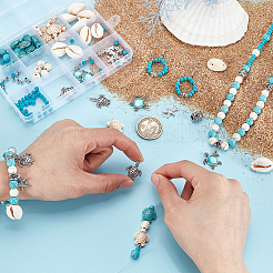 Set aus synthetischen Türkis- und Muschelperlen&nbsp;DIY-GA0002-80