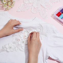 2 Stück Stickerei-Applikationen aus Polyester mit Blumen im 2-Stil&nbsp;PATC-WR0001-01