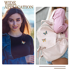 4 épingle en émail papillon 4 couleurs&nbsp;JEWB-TA0001-21
