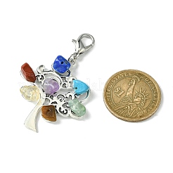 Decorazioni in pendente in lega di stile tibetano&nbsp;HJEW-JM01537-02