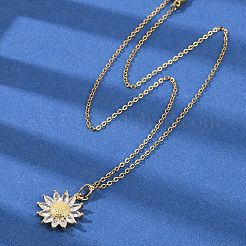 Colliers pendentifs en laiton avec micro pavé de zircones cubiques&nbsp;NJEW-C076-21G