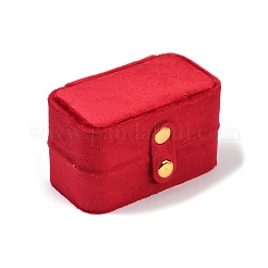 Mini-Ringaufbewahrungsboxen aus Samt mit rechteckigen Druckknöpfen&nbsp;CON-Z009-02E