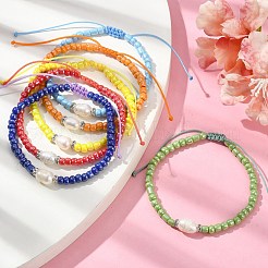 6 Stück 6 Farben Glasperlen-Armbänder&nbsp;BJEW-JB09991