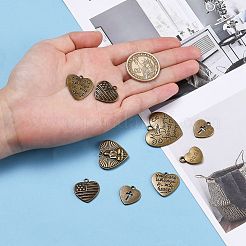 Idées uniques pour la Saint-Valentin pendentifs en alliage de style tibétain mixte&nbsp;TIBEP-X0004-02-AB