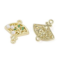 Legierung grün Emaille Fan Connector Charms&nbsp;FIND-M079-07A-G