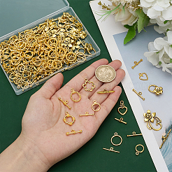 100 set di 10 stili di fermagli a barilotto in stile tibetano&nbsp;FIND-WR0011-86AG