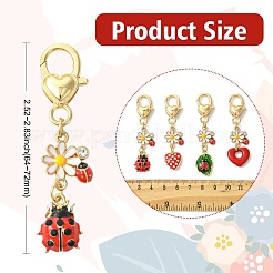 4 Stück Schlüsselanhänger aus Emaille-Legierung in 4 Stilen&nbsp;KEYC-CJ00011